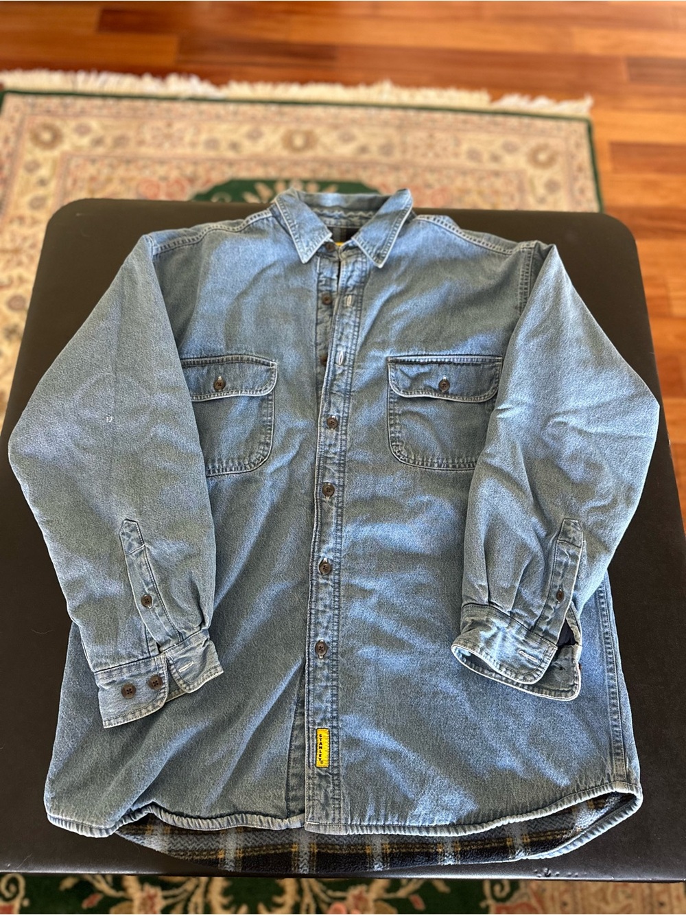 Stanley Light Blue Denim Shirt Jacket Size Large